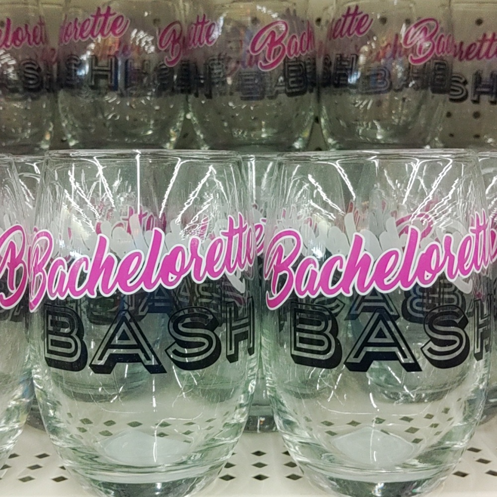 Bachelorette Bash stemless wine glass 6 pack